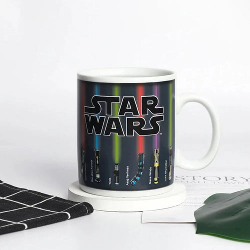 Star Wars Lightsaber Heat Response Ceramic Color-changing Mug Warm Coffee Mug Milk Cup Office Drink Cup