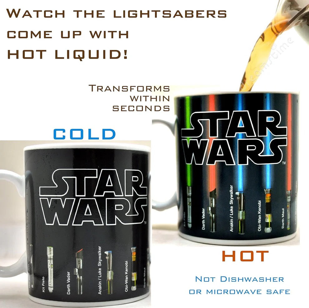 Star Wars Lightsaber Heat Response Ceramic Color-changing Mug Warm Coffee Mug Milk Cup Office Drink Cup